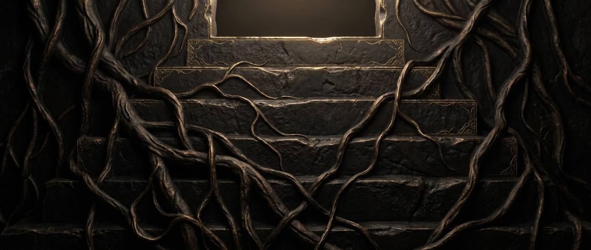 Week 3-4 banner: carved temple steps emerging from vines