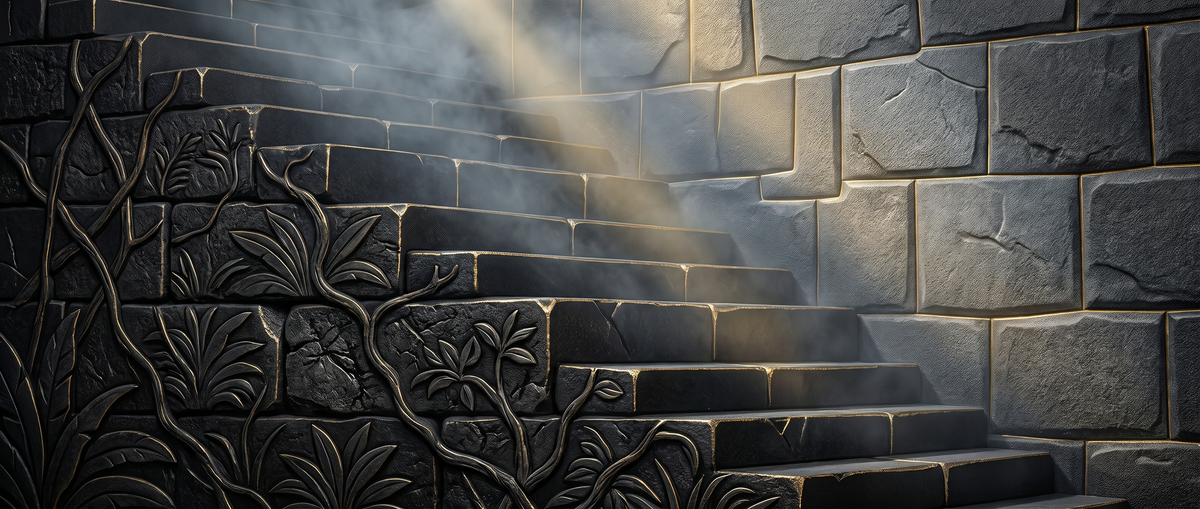 Week 5-6 banner: mid-climb hinge point where jungle stone gives way to Andean stonework