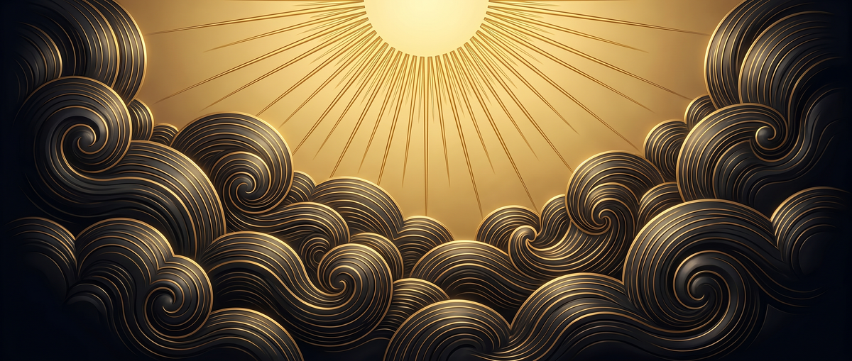 Week 13+ banner: above the clouds in gold sun and sky, the shared summit